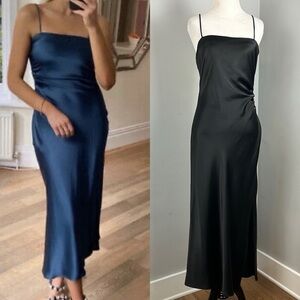 Zara Satin Slip Dress in Black Sz M LBD/ NYE✨